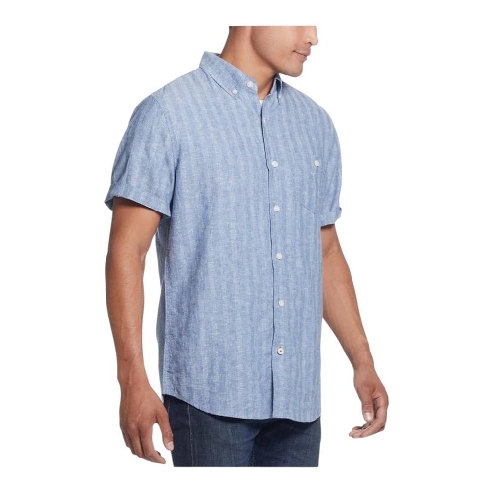 Weatherproof Vintage set of 2 Men’s Washable Linen SS Button Down Shirts, XL - Picture 2 of 14